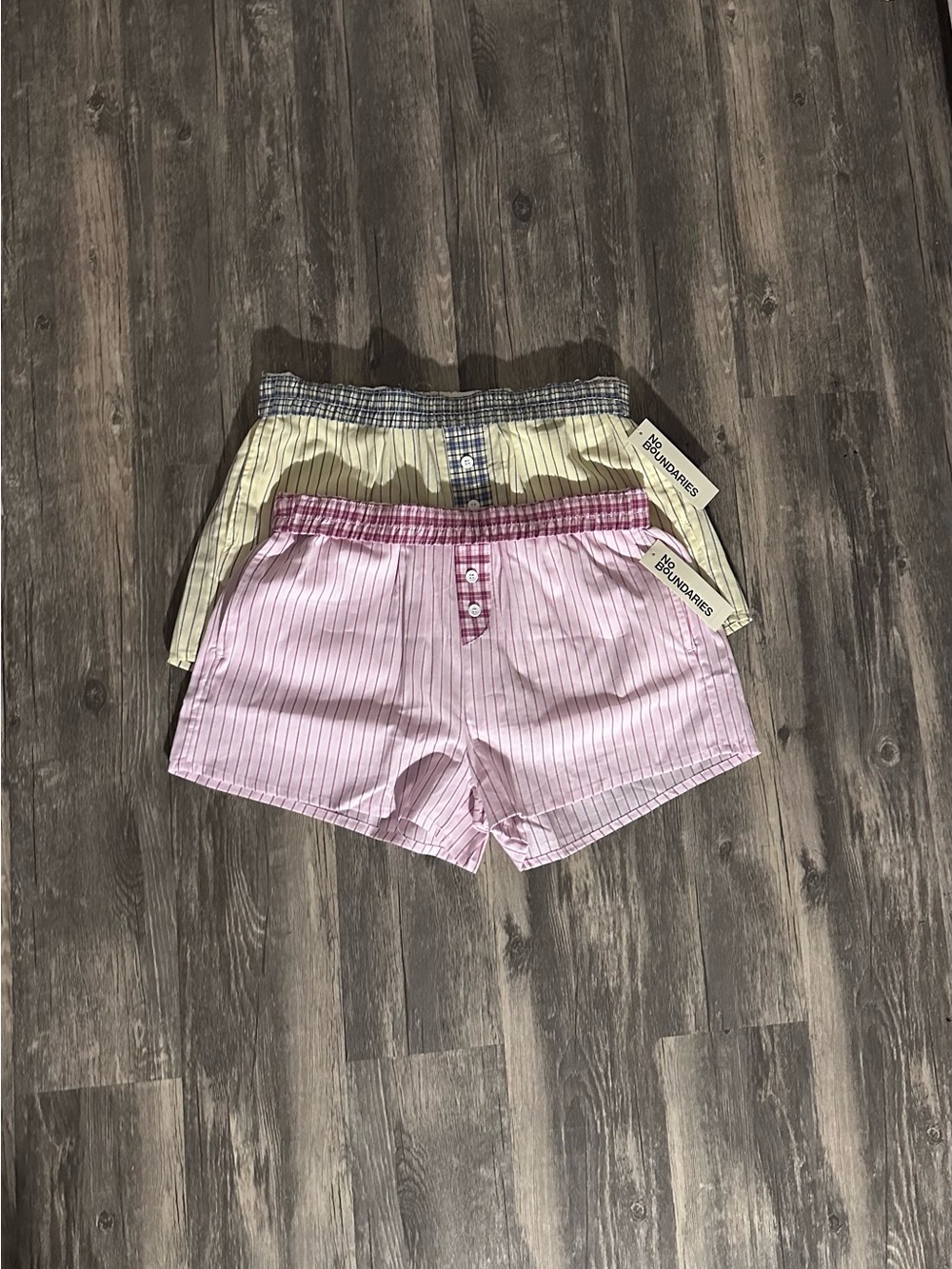 No Boundaries Cotton Boxer Shorts Bundle Women’s Medium Pink - Yellow